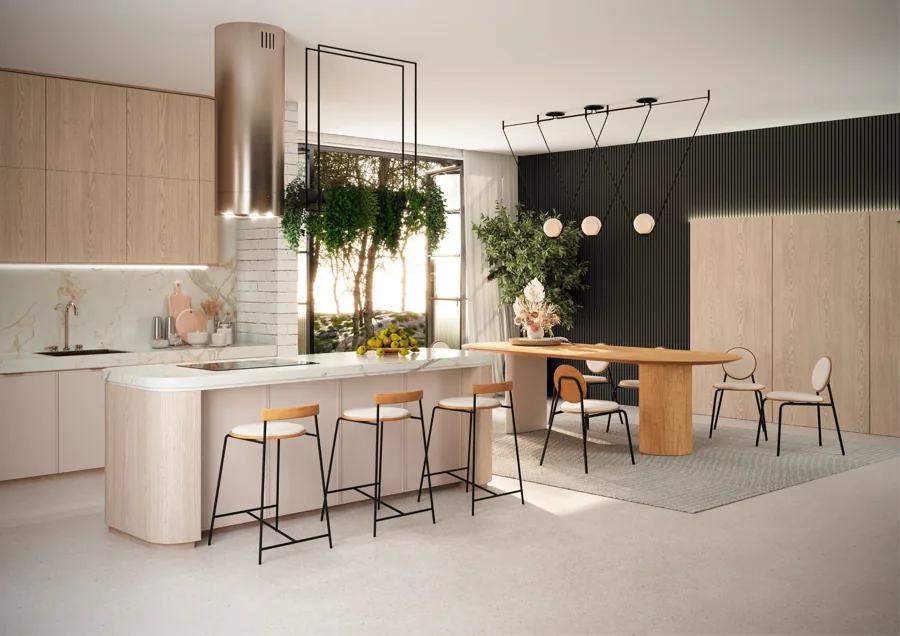 Ambiente com cadeiras e banquetas da linha Move, de 2022