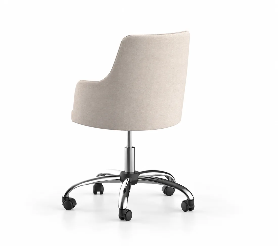 Cadeira Ella Office com braços Base Metal Cromado — imagem 2